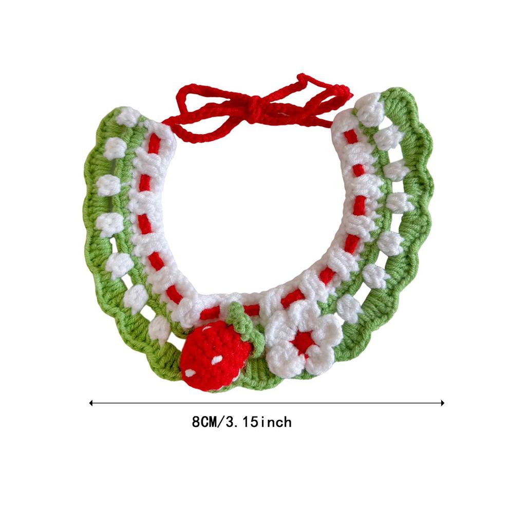 Knitted Cat Collar Handmade Cat Winter Scarf Bib Neckwear Adjustable for Outdoor Halloween Holiday Birthday Theme Party Walking