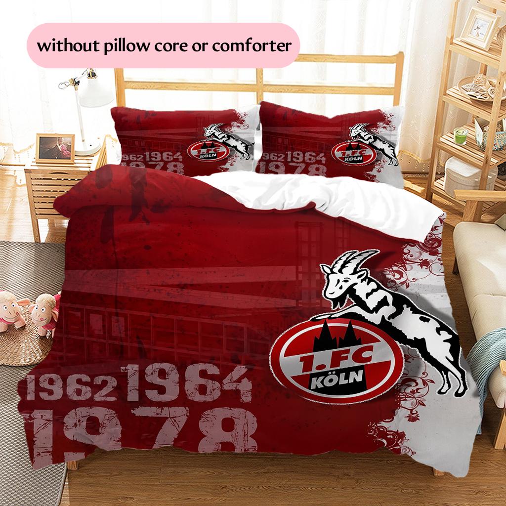 Köln FC Pattern Bedding Home Decoration Birthday Gift (1 * duvet cover + 2 * pillowcase, without core)