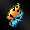 2Pcs Holographic Flame Skull Decals Waterproof Glossy Stickers Fit Motorcycle Bike Body Car Fuel Tank Decor