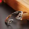 Fashion Women's Adjustable Rhinestones Leaves Opening Cuff Ring Jewelry Gift