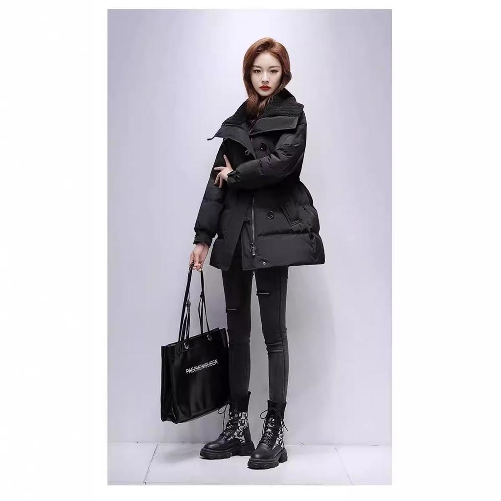 Fashion down jacket women's medium and long women's new product large lapel, thin, fashionable and versatile casual thickened coat