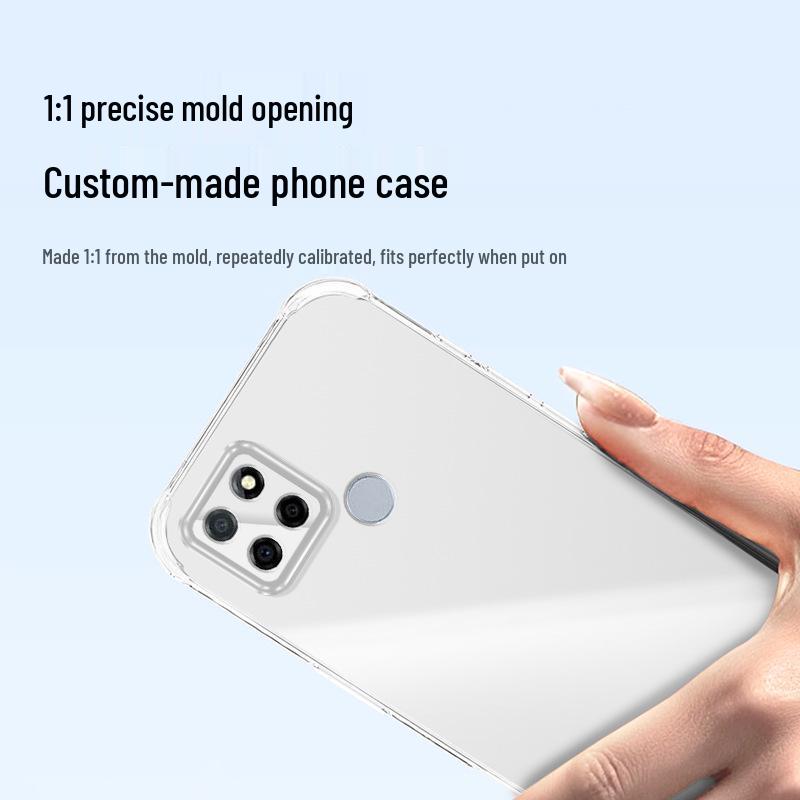 Realme V3 Anti-Drop Transparent Phone Case with Airbag Corners - Full Coverage TPU Protective Cover