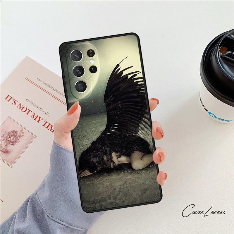 Fantasy Angel Girl Wings phone case For Samsung Galaxy S24 S25 S23 S22 Ultra Note 10 20 Plus S20 S21 FE Cover