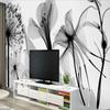 Modern Hand Painted Wallpaper Black And White Dandelion Flowers Mural 3d Abstract Living Room Wall Painting