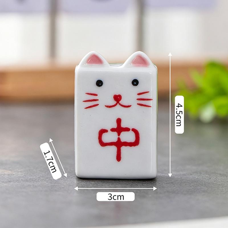 Japanese Cat Rotating Ceramic Lucky Charm Fortune Ornament Landscape Home Desk Decor Miniature Gifts Accessories