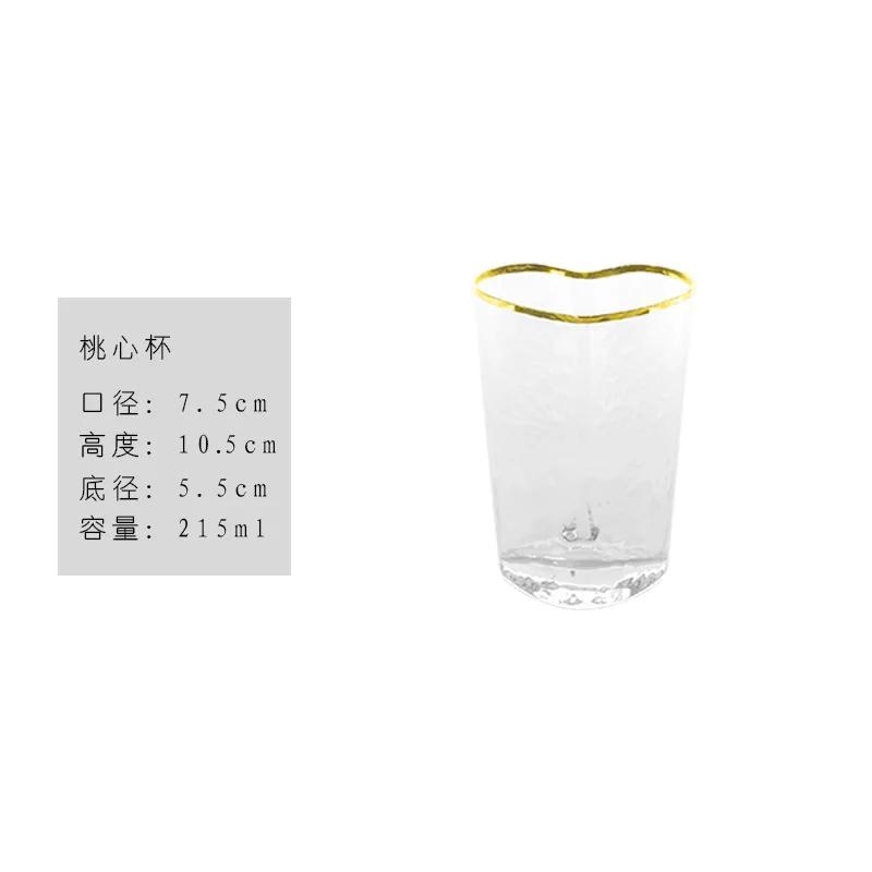 Gold Clear Crystal Glass Heart Shaped Bowl Heat Resistant Instant Noodles Bowls Cooker Tableware Kitchen Accessorie