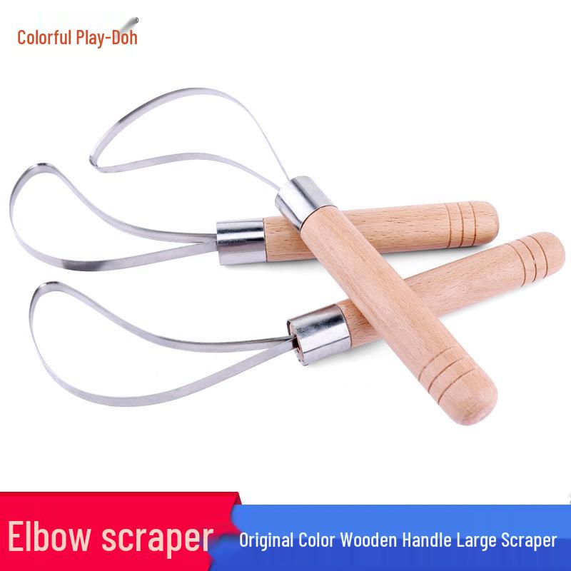 Elbow-Handle Large Blade Sculpture and Coconut Grater Tool - Stainless Steel for Clay and Pottery