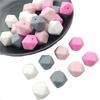 TX49 10Pcs 14mm Hexagon Solid Color Silicone Beads Jewelry DIY Necklace Bracelets Keychain Trend Handmade Accessories Jewelry