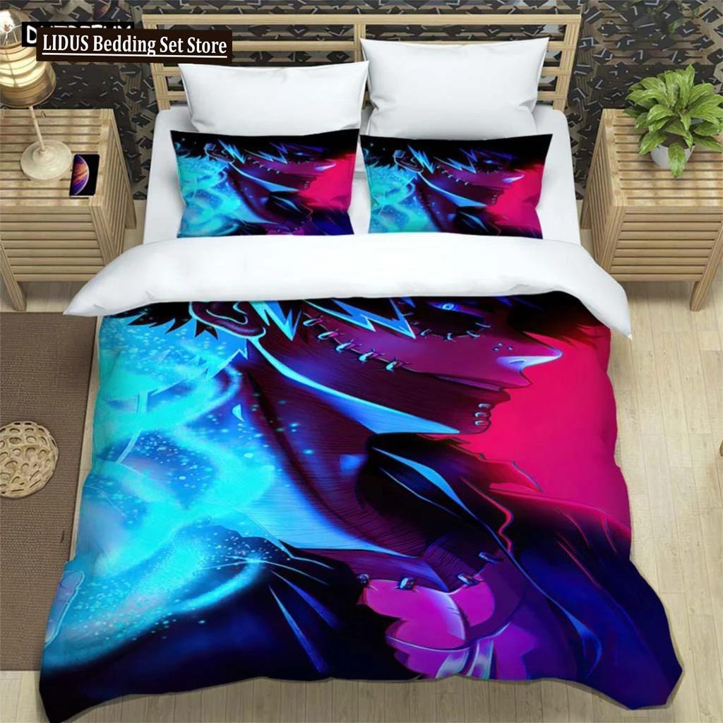 Hd Anime Mein Hero Science Cartoon 3D Printed Bedding Queen Bedding Set Customized King Size Bedding Set Polyester Quilt Cover