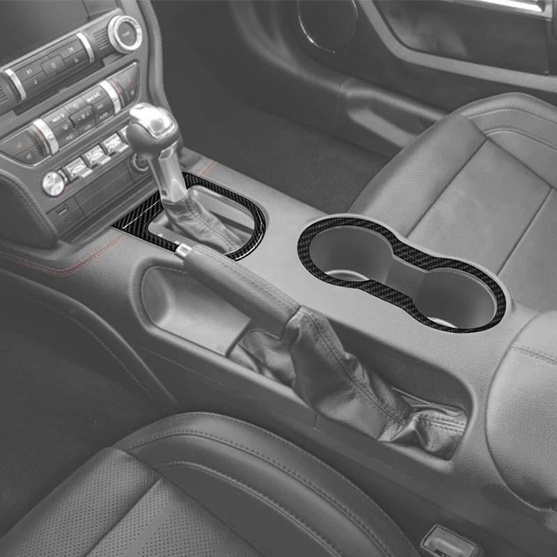 Car Car Front Cup Holder Gear Shift Decorative Ring Cover  For Ford Mustang 2015-2023 Car Interior Acessories