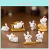 Charming Resin Bunny Figurines Playful Cartoon Animals For Miniature Garden