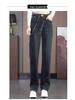 2025 Elastic Fleece-Lined High-Waisted Slimming Straight-Leg Jeans for Autumn/Winter
