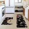 Christmas Kitchen Mat Household Kitchen Water-Absorbing And Dirt-Resistant Long Strip Two-Piece Set Foot Mat Decorative Floor Mat