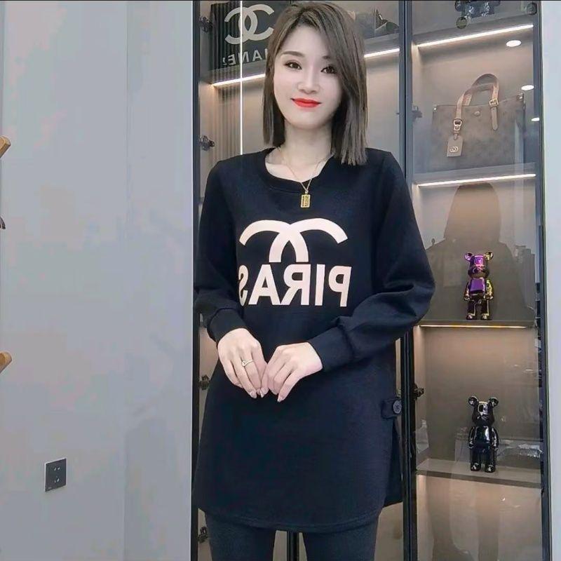 

Women s Mid-Length Split Design Hoodie - Slimming, Flattering & Versatile for Autumn/Winter 2025 X-Large чёрный