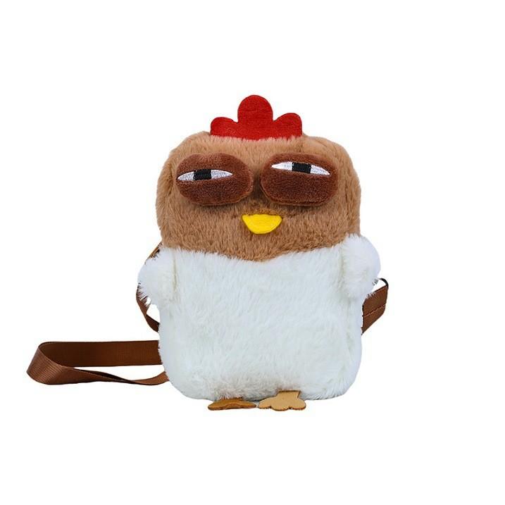 Cute Cackling Chicken Plush Crossbody Bag With Phone Compartment For Kids And Teens