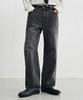 DRAW FIT Usual Semi-Wide Denim Pants [Dark Grey]