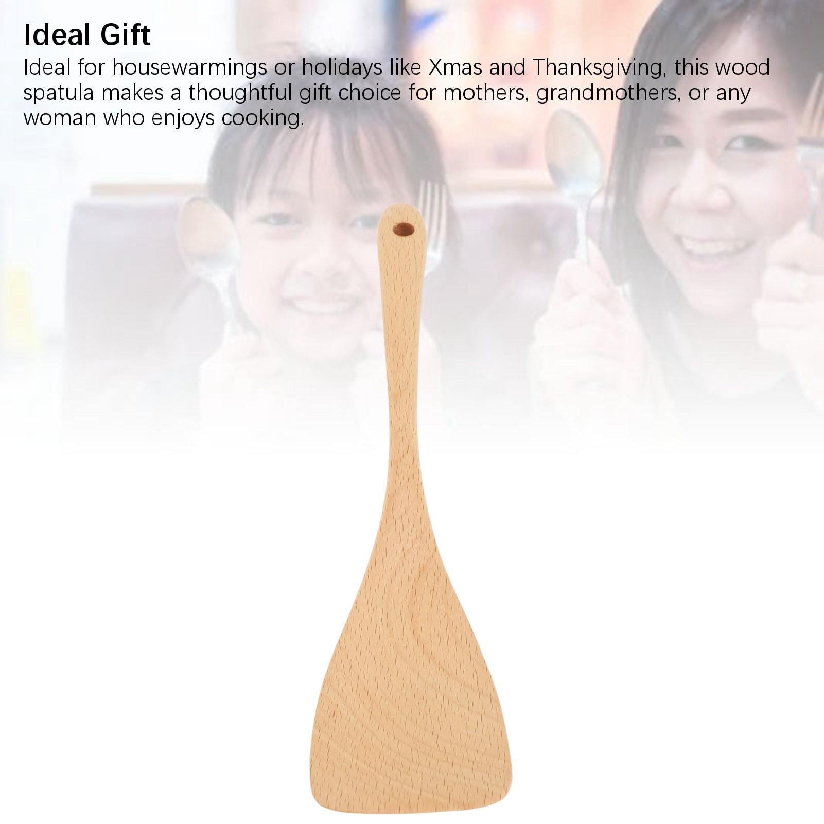 Wooden Spatula for Cooking Birch Wood Flat Frying Spatula Turner Kitchen Utensils for Non Stick Cookware