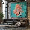 Dinosaur Tapestry Wall Hanging Psychedelic Art Room Decor Trippy Home Aesthetic Vaporwave Gothic Landscape Wall Art Living Room