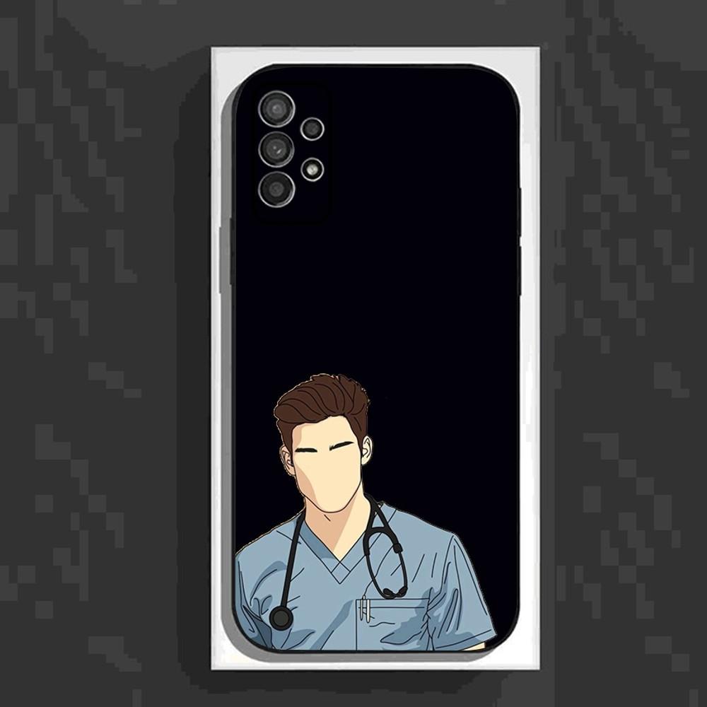 Nurse Cartoon Doctors Phone Case For Samsung Galaxy A13,A21s,A22,A31,A32,A52,A53,A71,A80,A91 Soft Black Cover