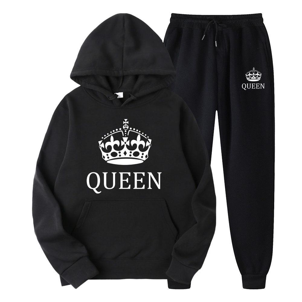 Hot Selling Couple Hoodie Sweatshirt Set for Men and Women's Casual Loose Long Sleeved Fleece Hooded Set