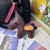 1 Piece Charm Leather Animal Keyfob Cute  Women Men'S Cartoon Horse Keychain Car Keyring Bag Pendant Creative Small Gift