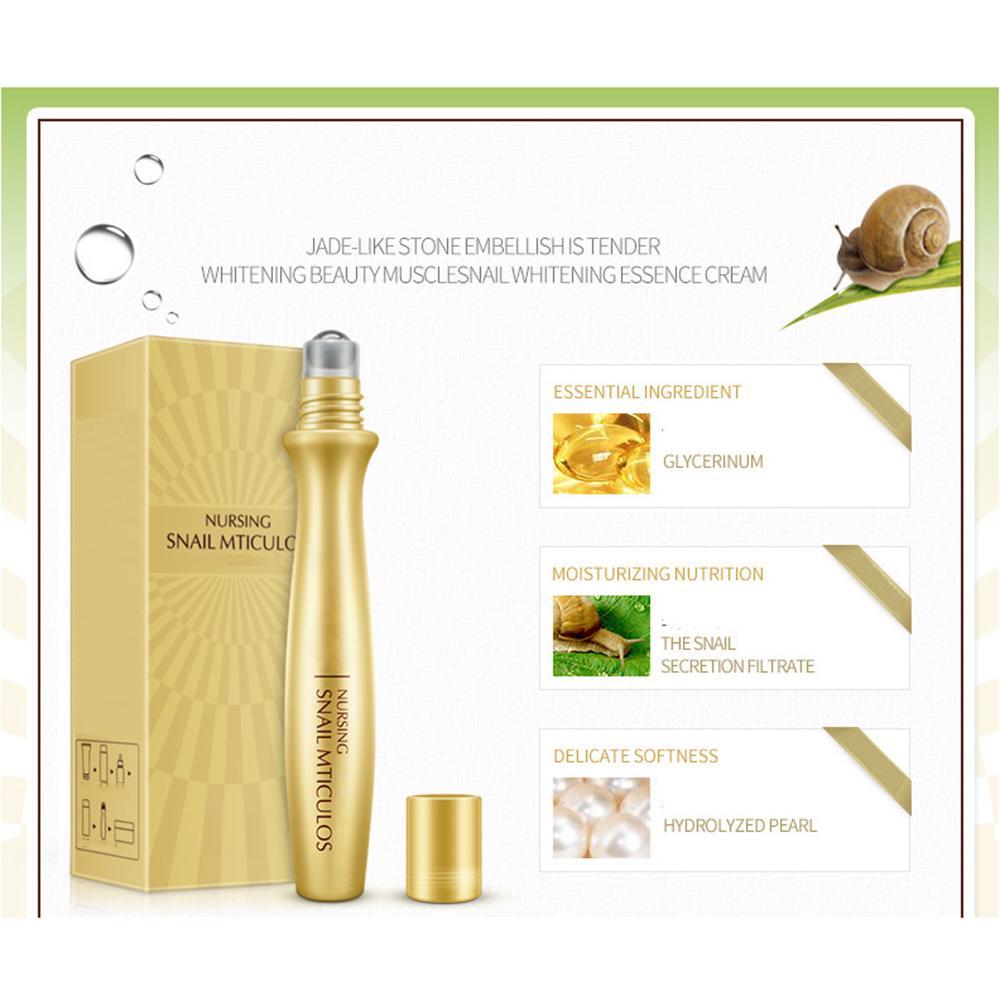 Schnecken Feuchtigkeitsspendende Augencreme mit Rollperlen Essenz Bewässernd Feuchtigkeitsspendend Mildert Augenringe Augenpflege Augencreme