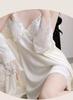 New ice silk pajamas women's spring and summer live broadcast pajamas lace lace suspender nightgown thin imitation silk loungewear