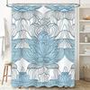 Fancy Blue Bath Shower Curtain Beautiful Floral Design for Bathroom Decor Privacy Protection Easy Installation (Blue)