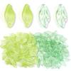 50Pcs Green Transparent Leaf Glass Beads Charms 9.5X20mm Loose Spacer Beads For Jewelry Making DIY Bracelet Earrings Accessories