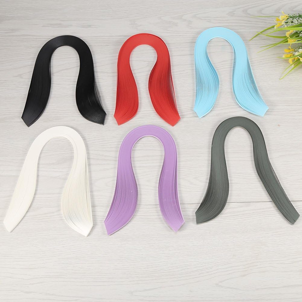 Paper Quilling Strips Set, 600 Strips Quilling Art Paper 3mm Width Pure Color Origami Paper Hand Craft Decoration 12 Colors (Nude)
