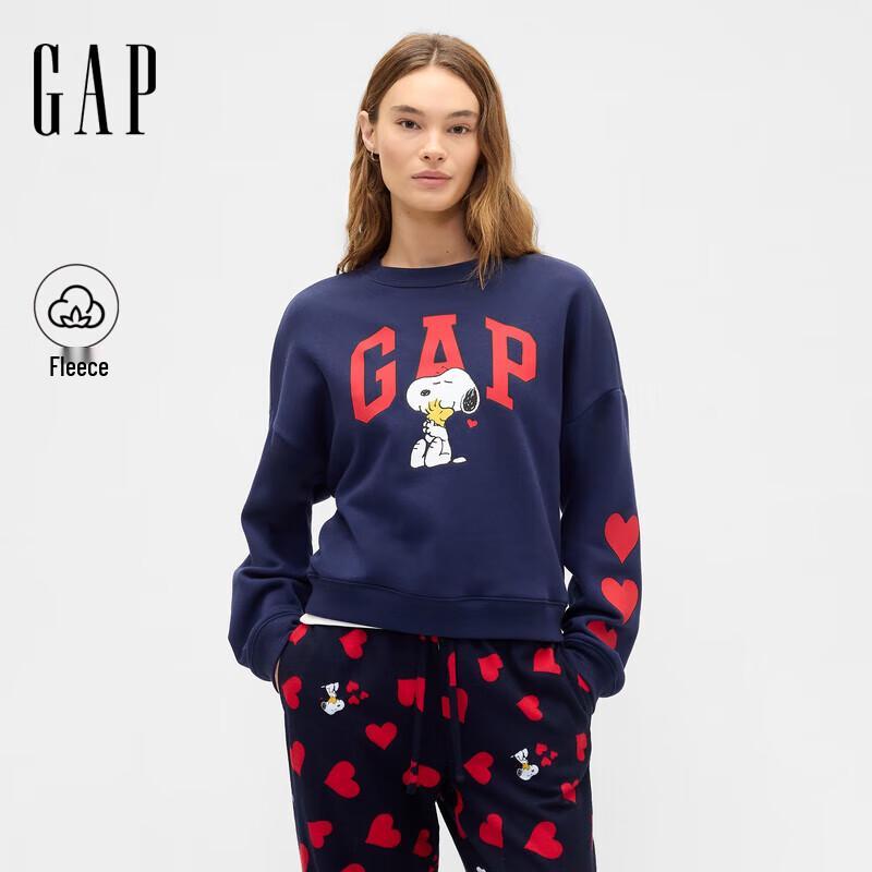 

Женский флисовый свитшот GAP с круглым вырезом и мультяшным принтом логотипа, зима 2025 M (US L)