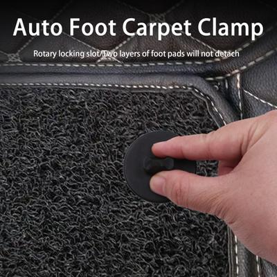 Autovloermat Gesp Dubbellaags Draaibaar Mat Eenvoudig te installeren Antislip Auto Voet Tapijt Bevestigingsclip Auto-accessoires