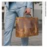 Crazy Horse Leather Business Briefcase High-end Minimalist Mailman Bag Genuine Retro Laptop