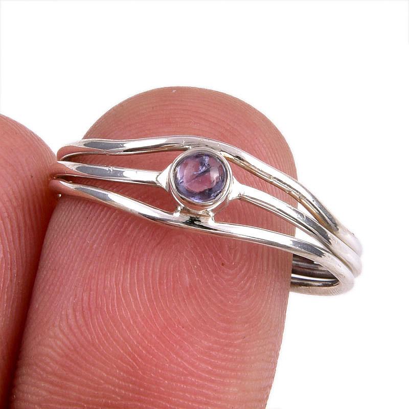 

Natural Tanzanite Gemstone 925 Solid Sterling Silver Jewelry Ring Size 9 b0F25