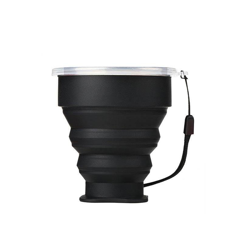 

200 мл портативная силиконовая складная чашка для воды уличная термостойкая телескопическая складная кружка с крышкой для путешествий и кемпинга