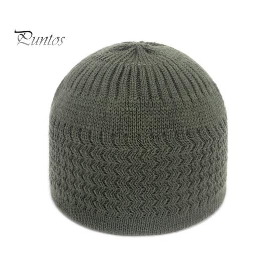 Traditioneller Hut Wellen-Jacquard Runder Dom Gestrickt Unisex Vintage Umwickelter Kopf Elastisch