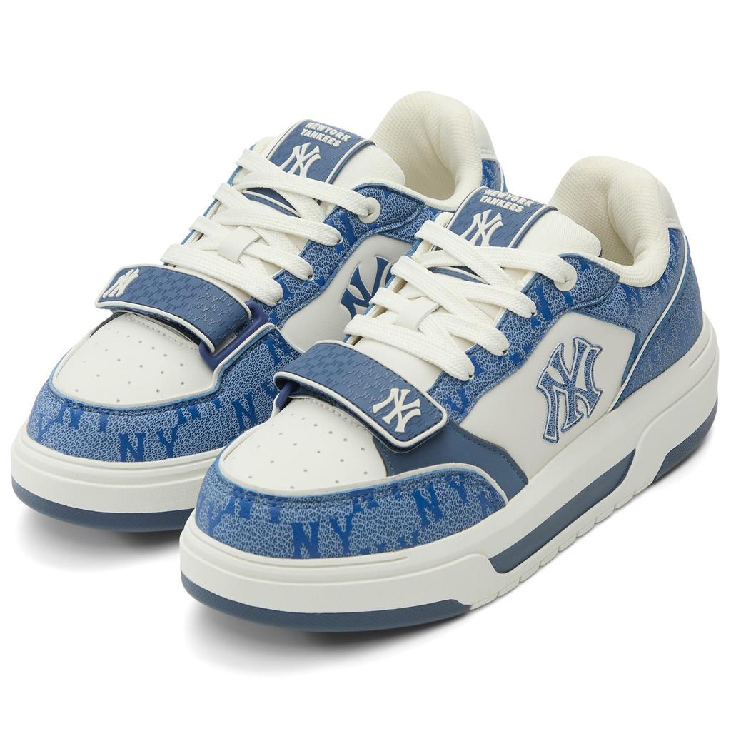 MLB New York Yankees Textile, Synthetic Leather Height Increasing Low top Skateboard Shoes Unisex Navy Blue 3ASXP025N-50NYS