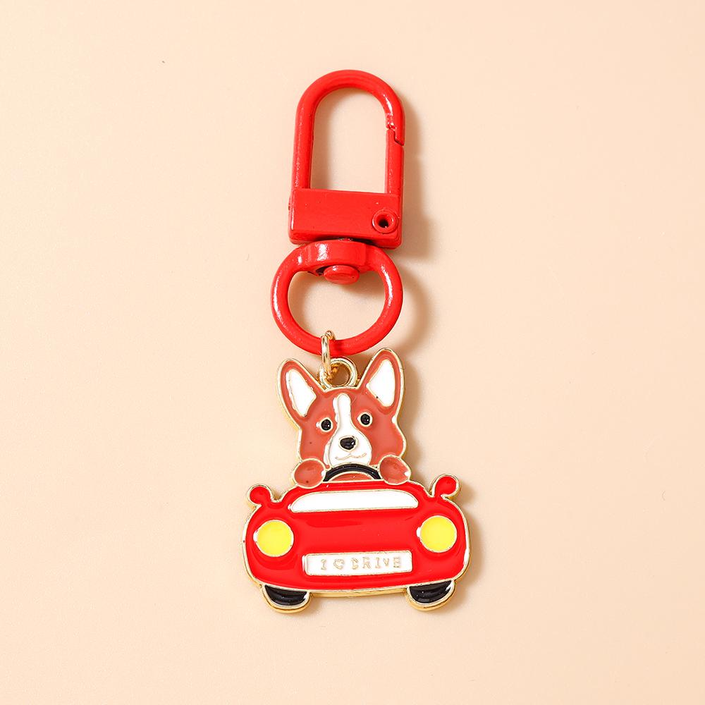 Lovely Puppy Dog Keychain Cartoon Animal Key Ring Pendant for Women Girls Handbag Decor DIY Key Chain Jewelry Gift