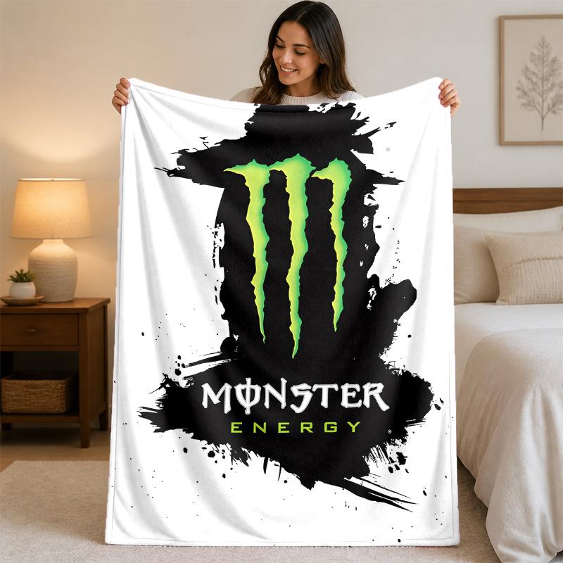 Coperta in Flanella Stampata Monster Energy Morbida Calda Coperta Plaid in Peluche Per Letto Divano Divano Uso Domestico Interno