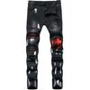 Blugi Negri Trendy pentru Bărbați, Slim Fit, cu Aspect Uzat și Picioare Conice