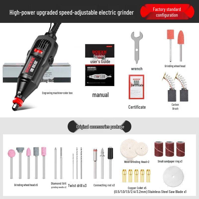 High-Power Electric Hand Grinder and Polisher: Rust Remover, Deburring, Engraving, and Polishing Tool