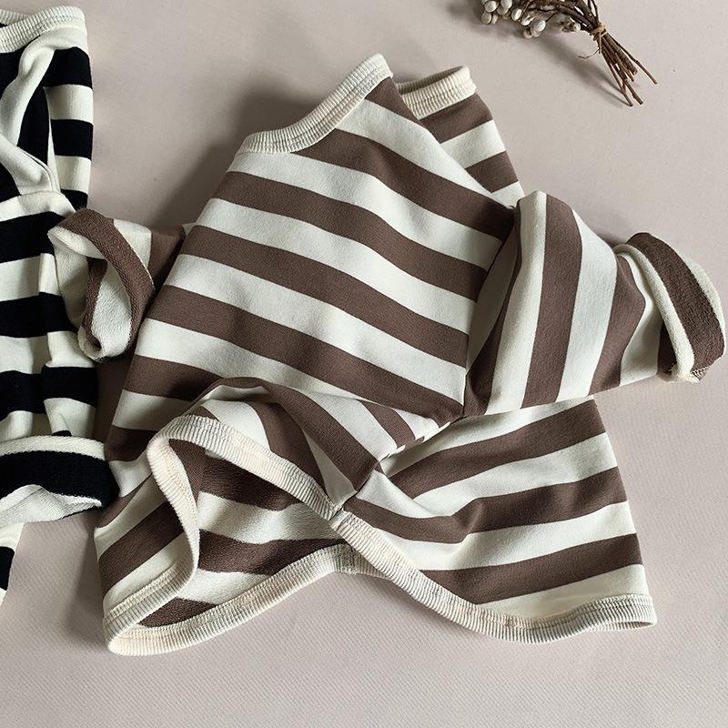 Kinder Mädchen Gestreift Langarm Freizeit Kinder Basic T-Shirt Oberteil
