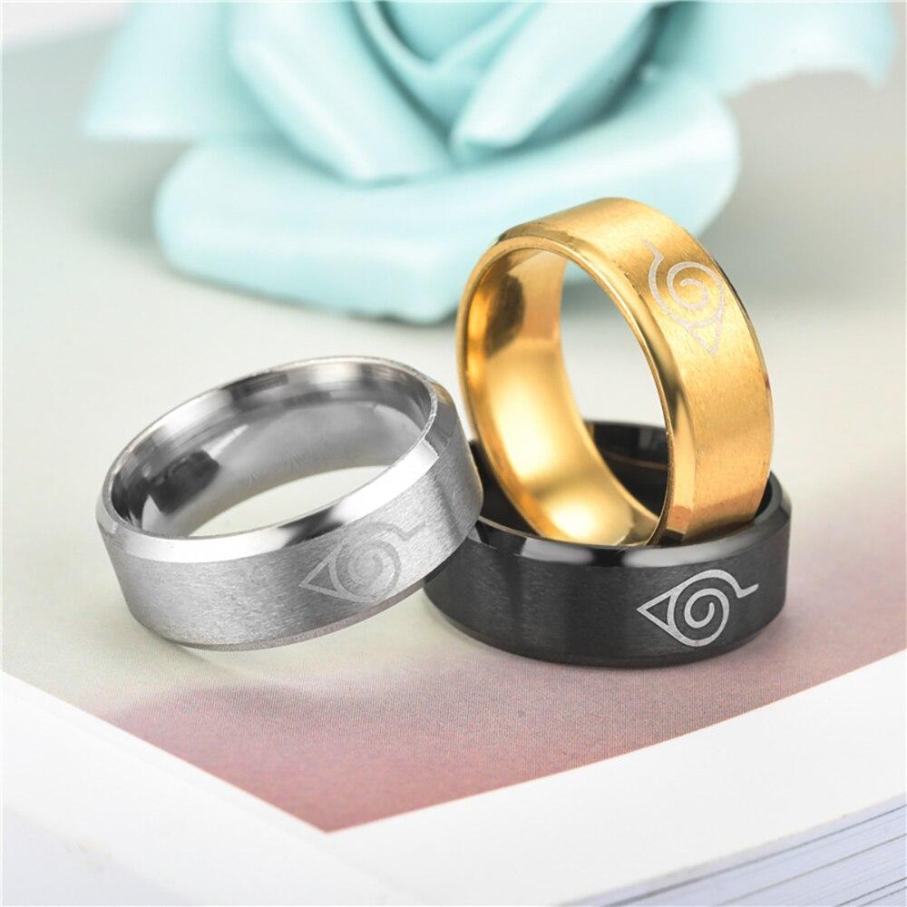 Anelli Anime Konoha Anello in Acciaio Inossidabile Per Uomini Donne Gioielli Cosplay Regali