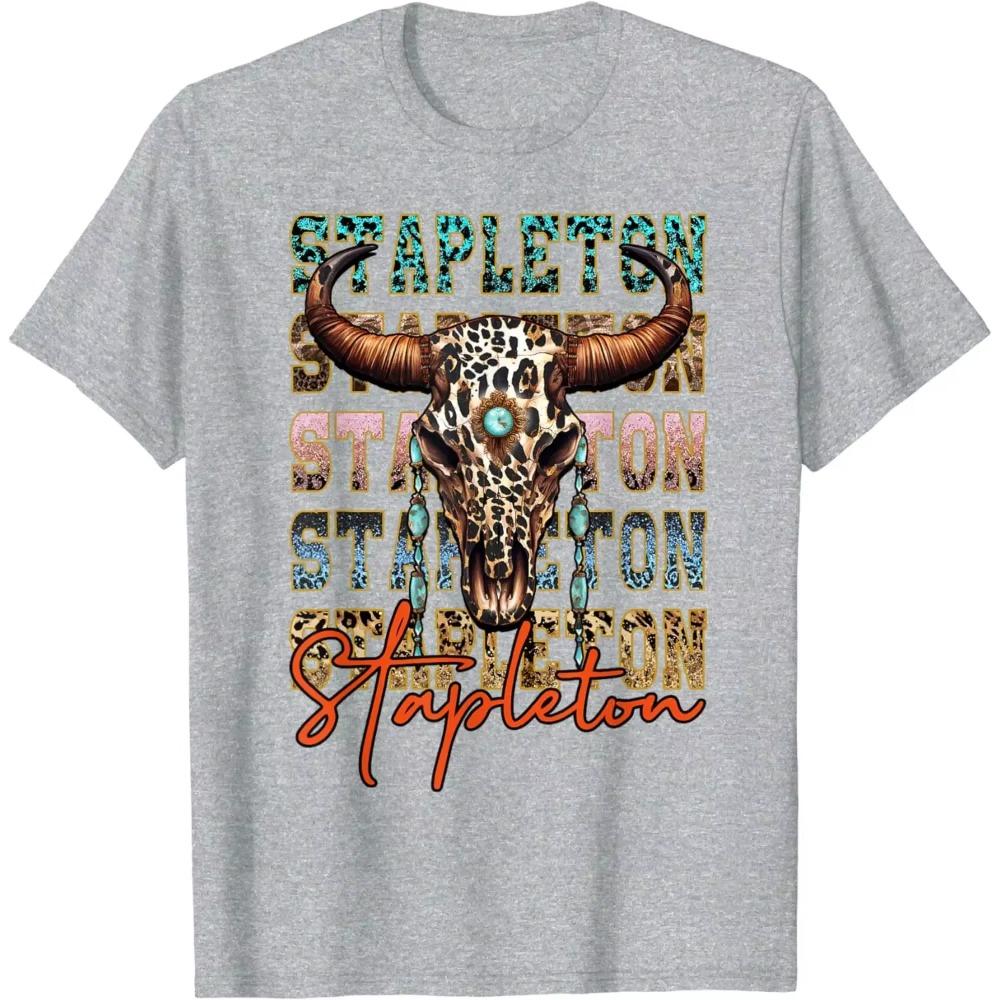 Vintage Stapleton Kráva & Leopard Opotřebované Hudba Country 80. léta Tričko