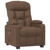 Electric Recliner Chair Brown Fabric