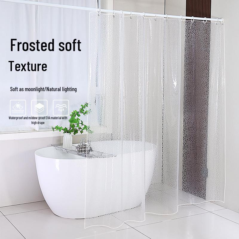 High-Transparency Waterproof EVA Shower Curtain, Mildew-Proof, Antibacterial, Splash-Resistant