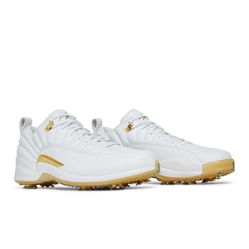 Air Jordan 12 Low Golf 'Masters' (Unisex) Weiße / Metallic Gold / Malachit / Weiße Golfschuhe DM0106 117