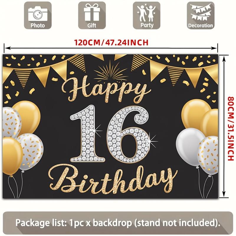 2D Plane, [party Backdrop] 2D Plane Banner, 1 Piece. Happy 16th birthdayDJH
