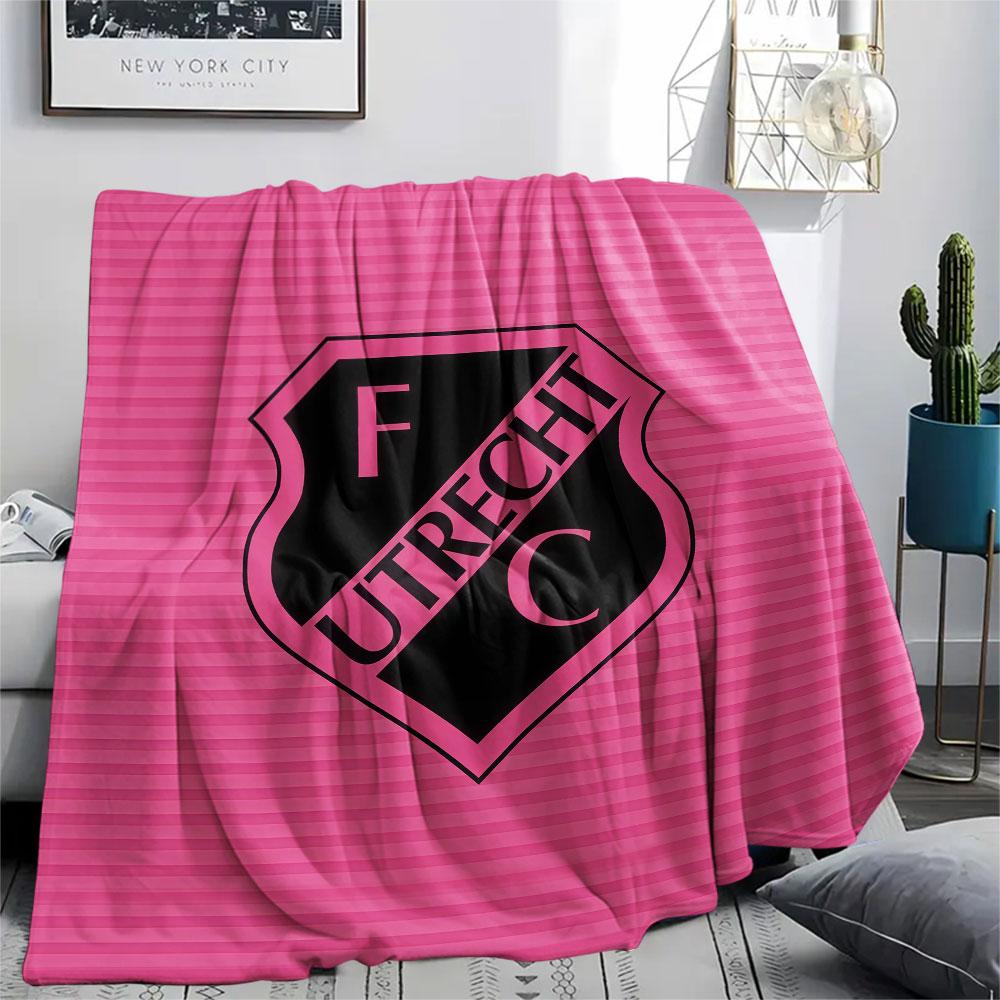 FC Utrecht bedeckte Flanelldecke, weicher Überwurf für Schlafzimmer Sofa, waschbar, Fußballfanartikel, tolles Geschenk.