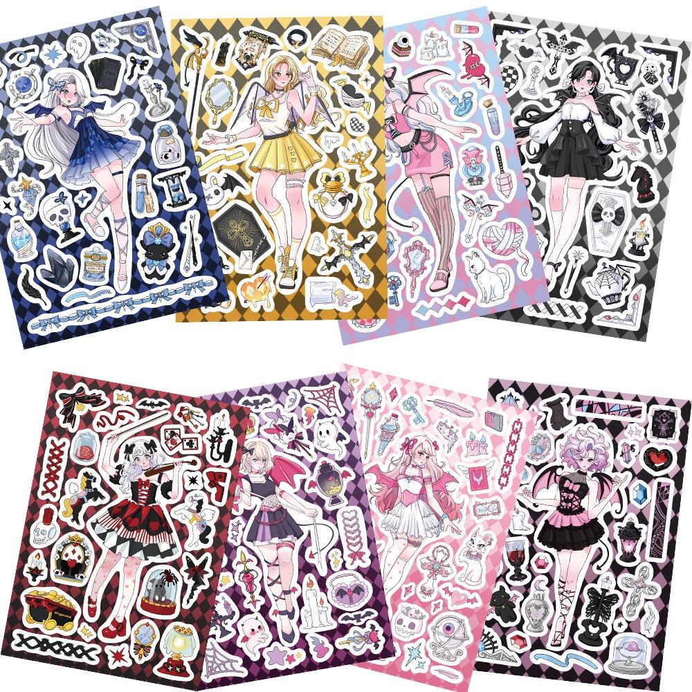 8Sheets Original Devil Girl Guka Diy Stickers For Helmet Bicycle Hand Account Pencil Case Decals Sticker Story Store